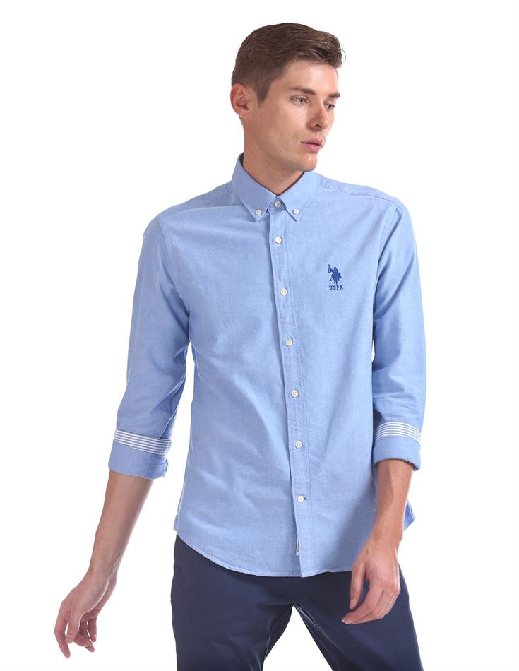 U.S. Polo Assn. Men Casual Wear Blue Shirt